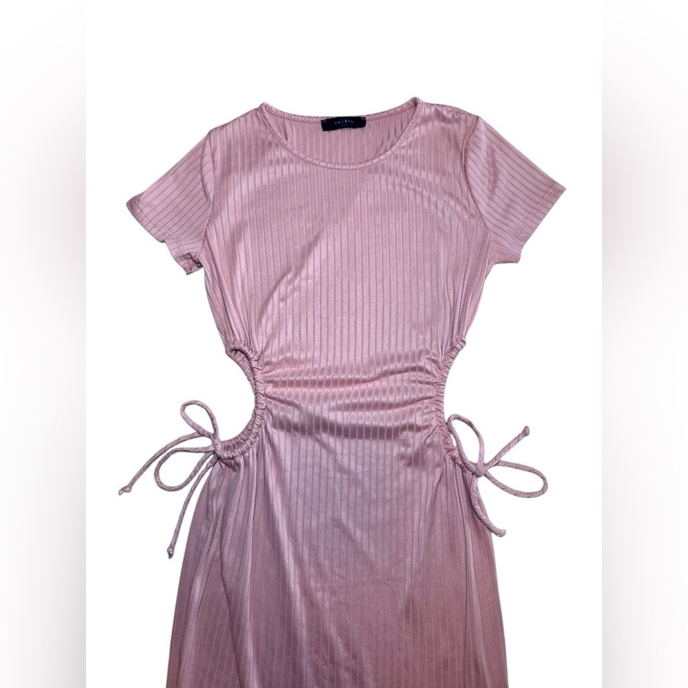21 Saints Pink Ribbed Cut Out Dress Size Small - Picture 2 of 6